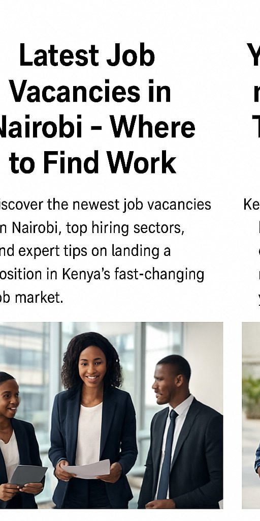 Latest job vacancies in Nairobi, top hiring sectors, career tips in Kenya.