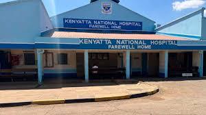 A bustling view of Kenyatta National Hospital's main entrance in Nairobi.