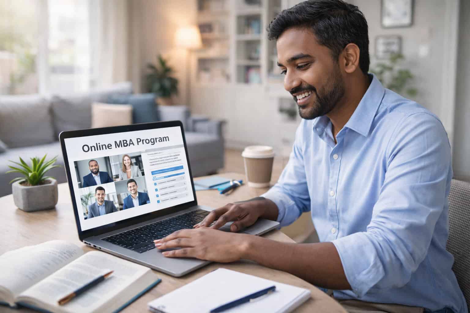 Online MBA program virtual class on laptop for KWETU NEWS.