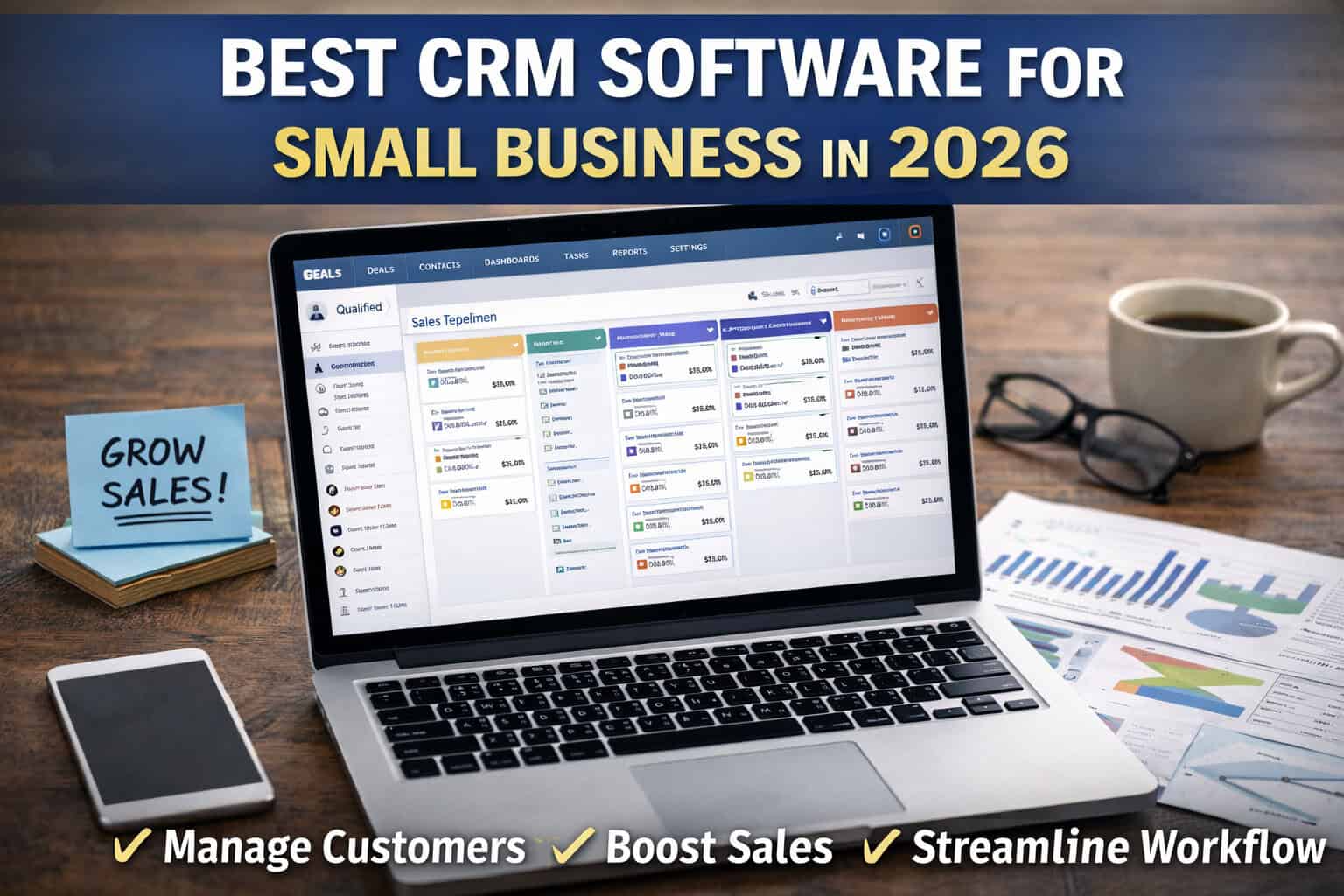 Effective CRM software for small businesses in 2026 with sales management tools.